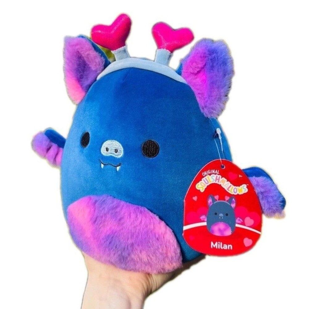Squishmallows Milan 10" Blue Fruit Bat Valentines 2025 Fuzzy Belly NWT